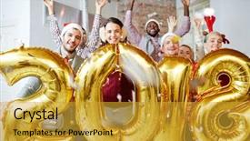  Presentation with students hands raised - PPT layouts with 2 0 - friends with raised hands holding background and a gold colored foreground