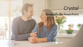  Presentation with romantic - Audience pleasing PPT layouts consisting of 2 0 - romantic middle age couple sitting backdrop and a  colored foreground