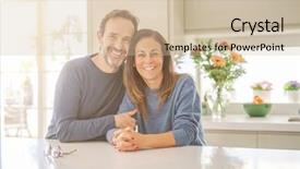  Presentation with romantic birthday couple celebrate - Slide set consisting of 2 0 - romantic middle age couple sitting background and a  colored foreground