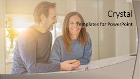  Presentation with romantic birthday couple celebrate - Theme consisting of 2 0 - romantic middle age couple sitting background and a coral colored foreground