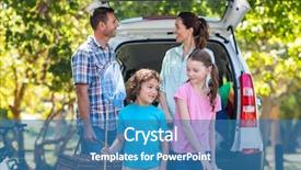  Presentation with family day - PPT theme enhanced with 2 cars racing - happy family getting ready background and a teal colored foreground