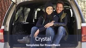  Presentation with car racing - Slides having 2 cars racing - portrait of couple sitting background and a tawny brown colored foreground