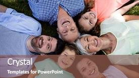  Presentation with generation family farm - PPT theme with 2 circles - multi generation family lying background and a tawny brown colored foreground