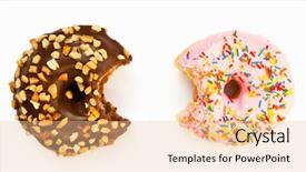  Presentation with two wheeler - Slide set with 2 circles - two bitten donuts background and a lemonade colored foreground