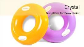  Presentation with bright colorful candy isolated - Amazing PPT theme having 2 circles - two colorful swim rings isolated backdrop and a  colored foreground