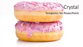  Presentation with donuts pink - Presentation theme having 2 circles - two pink donuts isolated background and a sky blue colored foreground