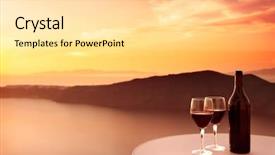  Presentation with white wine and red - Amazing slide deck having striding - skipping girl as he runs backdrop and a gray colored foreground