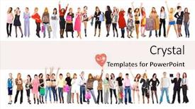  Presentation with groups - Amazing slide deck having 2 large groups groups of business youth series backdrop and a lemonade colored foreground