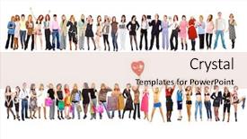  Presentation with groups - Presentation theme enhanced with 2 large groups groups of business youth series background and a lemonade colored foreground