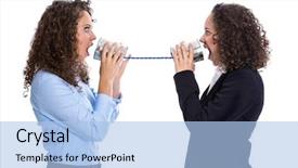  Presentation with business communication - Presentation featuring 2 opinions - communication concept screaming disappointed business background and a light blue colored foreground