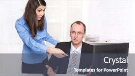  Presentation with woman in under wear - Presentation theme consisting of 2 opinions - misunderstanding under men and woman background and a dark gray colored foreground