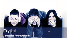  Presentation with space - Cool new presentation theme with 2 opinions - three young people in small backdrop and a navy blue colored foreground