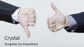  Presentation with two men climbing - Beautiful PPT theme featuring 2 opinions - two male expressive young men backdrop and a light gray colored foreground