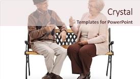  Presentation with people talking - Cool new presentation with 2 people dialogue - seniors sitting on a bench backdrop and a lemonade colored foreground