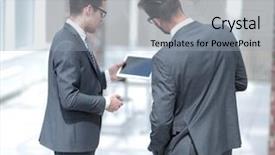  Presentation with digital multimeters - Cool new slides with 2 people dialogue - two businessmen reading a message backdrop and a light gray colored foreground