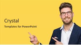  Presentation with young man wearing a hat - Beautiful theme featuring 2 sides - young handsome business man wearing backdrop and a light gray colored foreground