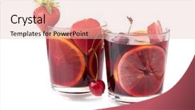  Presentation with fruit cocktail - Beautiful presentation theme featuring 2 takt - cocktail collection - two glasses backdrop and a lemonade colored foreground