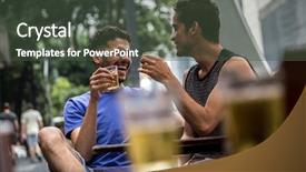  Presentation with gay - PPT theme consisting of 2 takt - gay couple drinking beer background and a tawny brown colored foreground