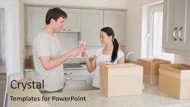  Presentation with octagon two mma fighters standing - PPT layouts with 2 takt - two young people standing background and a mint green colored foreground