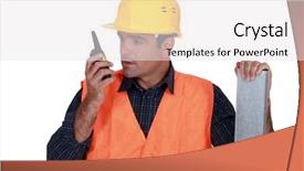  Presentation with walkie talkie - Audience pleasing PPT layouts consisting of ayurveda - sunny day this man enjoys backdrop and a light blue colored foreground