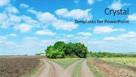  Presentation with two ways - Amazing presentation theme having 2 ways - two rural roads to cloudy backdrop and a light blue colored foreground