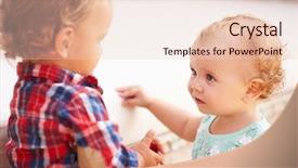  Presentation with preschooler outside - Colorful PPT theme enhanced with 2 years - brother and sister playing outside backdrop and a lemonade colored foreground