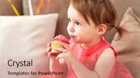  Presentation with happy birthday baby - Amazing slides having 2 years - childhood holidays and people concept backdrop and a coral colored foreground