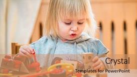  Presentation with baby girl christening - Cool new PPT theme with 2 years - cute two-year old baby girl backdrop and a coral colored foreground