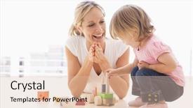  Presentation with mother tiger and lion - Slides enhanced with 2 years - mother and daughter indoors playing background and a lemonade colored foreground