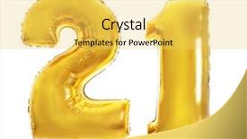  Presentation with golden light - Audience pleasing PPT layouts consisting of 2 years anniversary - golden birthday balloons on light backdrop and a yellow colored foreground