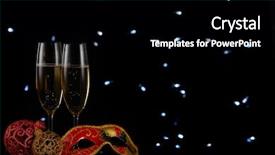  Presentation with led lights - PPT layouts featuring 2 years anniversary - two wineglasses with champagne background and a  colored foreground