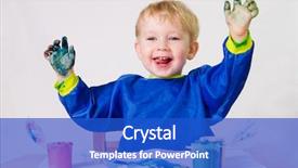  Presentation with evaluation of 5 years old boy - Presentation theme having 2 years old baby boy background and a cobalt blue colored foreground