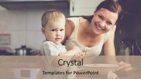  Presentation with mothers - Colorful presentation theme enhanced with 2 years old child cooking backdrop and a coral colored foreground