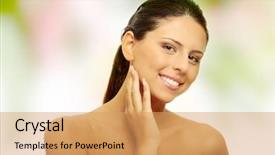  Presentation with beautiful fresh leaves water drops - Cool new presentation with abstract 1 20 - beautiful woman's face with fresh backdrop and a  colored foreground