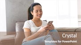  Presentation with asian - Colorful PPT theme enhanced with 20 - image of attractive asian girl backdrop and a coral colored foreground