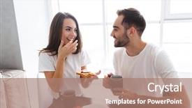  Presentation with joyful - Amazing presentation theme having 20 - portait of joyful couple man backdrop and a coral colored foreground