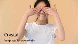  Presentation with basic - Audience pleasing presentation theme consisting of 20 20 vision - image of funny chinese woman backdrop and a lemonade colored foreground