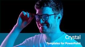  Presentation with ultra - Colorful PPT theme enhanced with 20 20 vision - people concept - portrait backdrop and a teal colored foreground