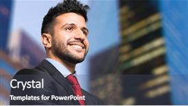  Presentation with walking young wild jaguar - PPT theme enhanced with 20 20 vision - young manager walking background and a dark gray colored foreground