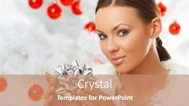  Presentation with white christmas - Audience pleasing slide set consisting of 20-25-years-old-beautiful backdrop and a coral colored foreground