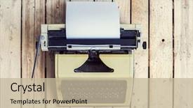  Presentation with russian - Cool new presentation design with 20 century - old russian typewriter over retro backdrop and a mint green colored foreground