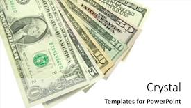  Presentation with stock markets - Audience pleasing theme consisting of 20 dollar bill - stock money backdrop and a white colored foreground
