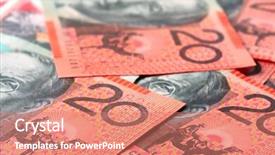  Presentation with australian dollar - Beautiful slides featuring 20 dollars - background of australian 20 dollar backdrop and a coral colored foreground
