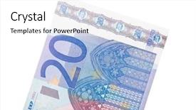  Presentation with teal design music note - PPT theme consisting of 20 euro note all on white background background and a white colored foreground