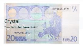  Presentation with euro - Colorful theme enhanced with 20 euro backdrop and a sky blue colored foreground