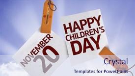  Presentation with childrens day - Presentation theme enhanced with 20 november happy childrens day background and a sky blue colored foreground