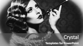  Presentation with old fashioned - Presentation design featuring continental toy spaniel puppies background and a sky blue colored foreground