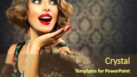  Presentation with old fashioned - Amazing slide deck having woman portrait surprised luxury lady backdrop and a tawny brown colored foreground