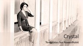  Presentation with review - Presentation theme having review 20-s xx century background and a lemonade colored foreground