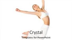  Presentation with light - Amazing slide set having 20 s dancing - jumping woman on a light backdrop and a white colored foreground